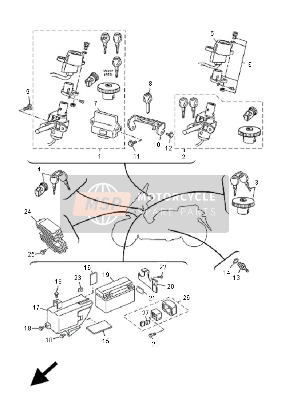 9010906X0300, Perno D'Articolazione, Yamaha, 2